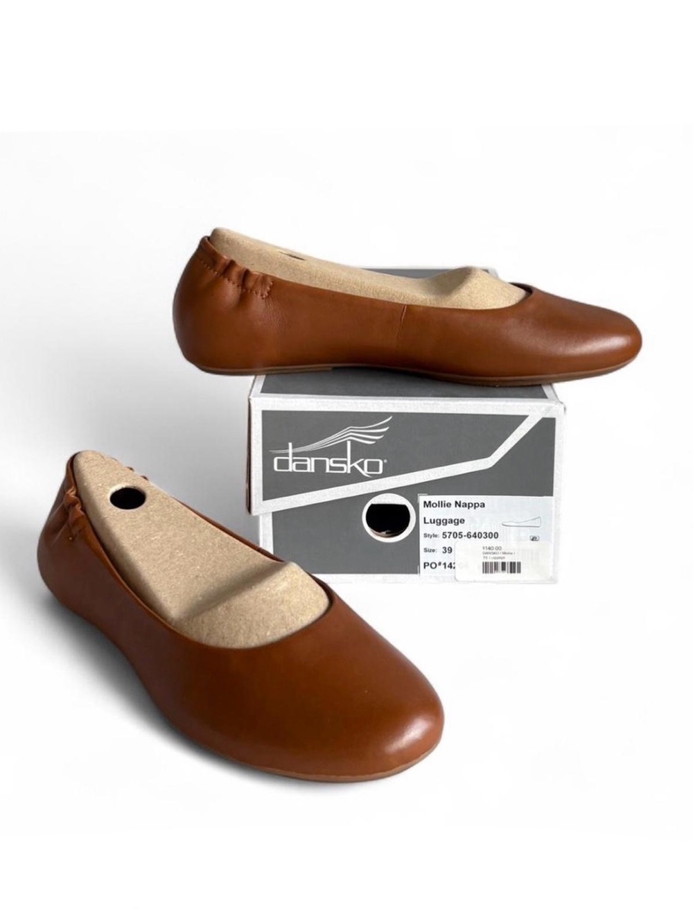 Dansko Mollie Nappa Ballet Flat in Luggage Brown